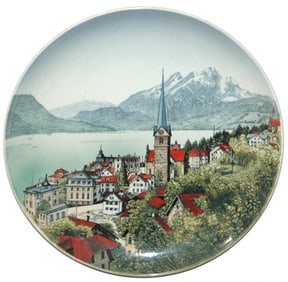 Mettlach 12" Plaque, Weggis