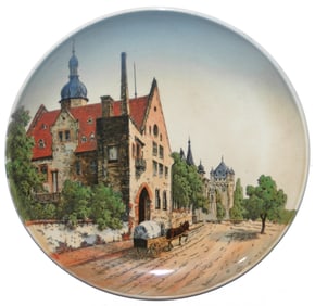 Mettlach 12" Plaque, Ellville a. Rh