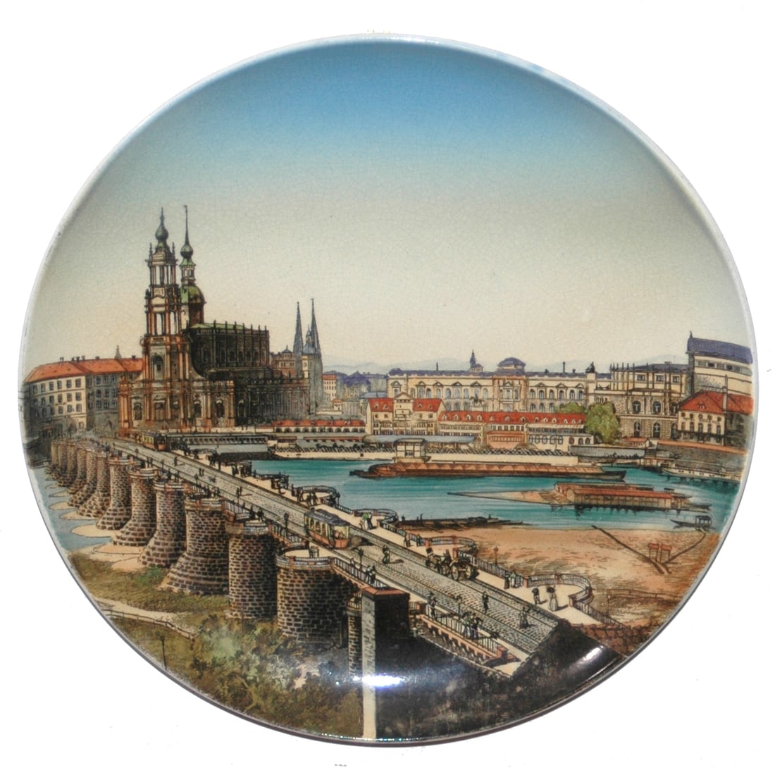 Mettlach 12" Plaque, Dresden Altstadt , Town view (1 of 1)