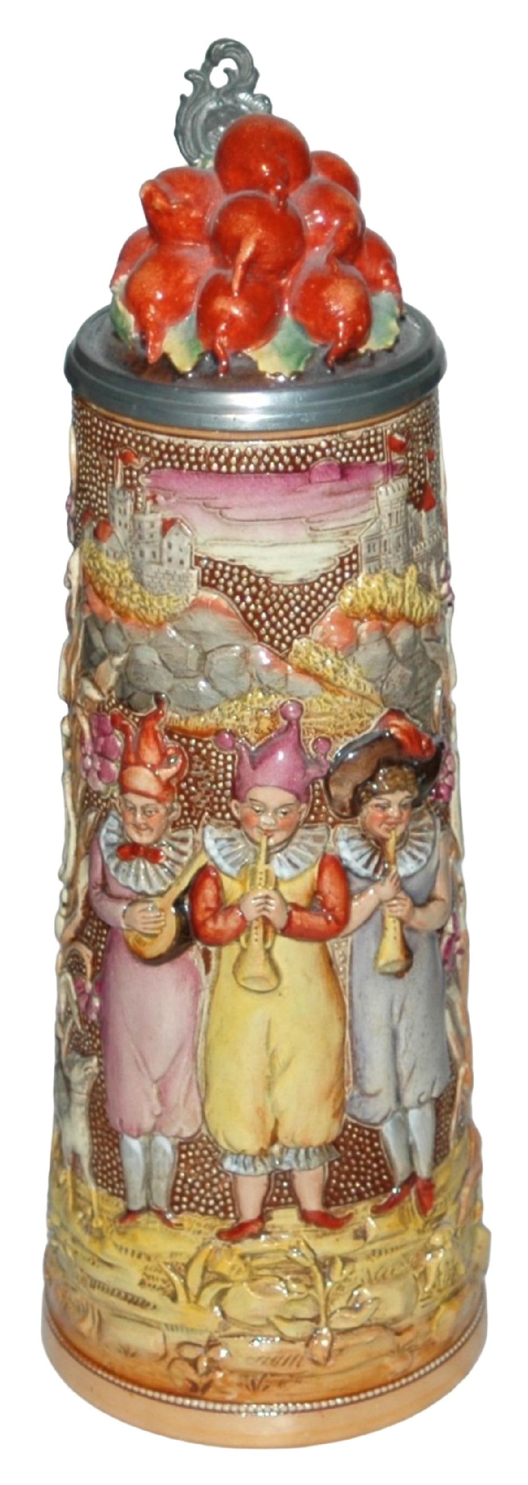 1-1/2L Diesinger Jesters Stein w Rare 3D Lid (1 of 5)