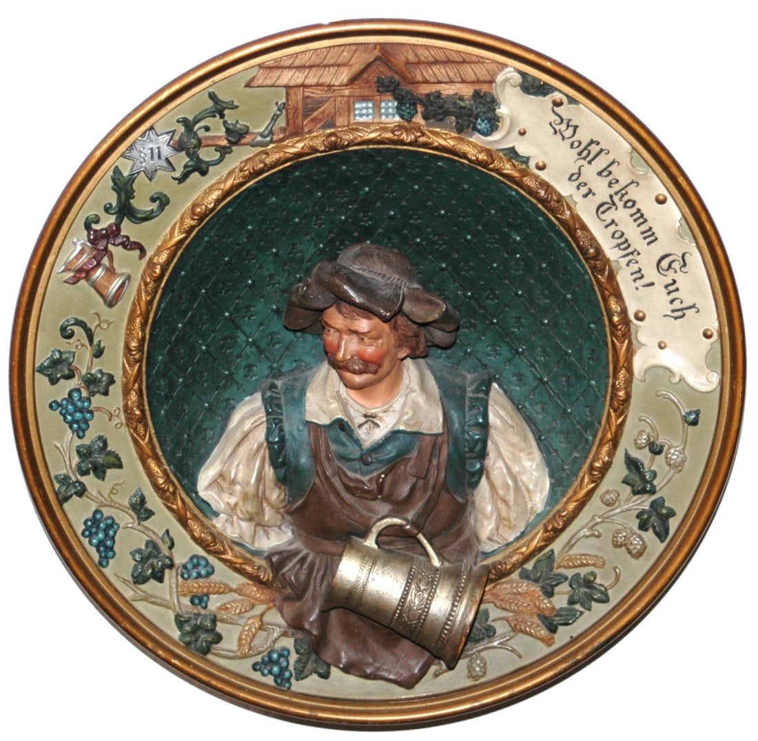 JM Terracotta Landsknecht w Stein Plaque (1 of 1)