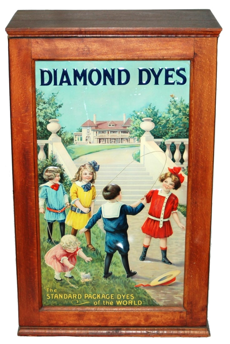Diamond Dyes Country Store Wood Cabinet c.1900 (1 of 5)