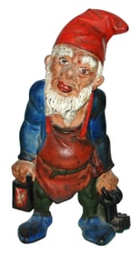 Cast Iron 10" Dwarf w Lantern & Keys Door Stop