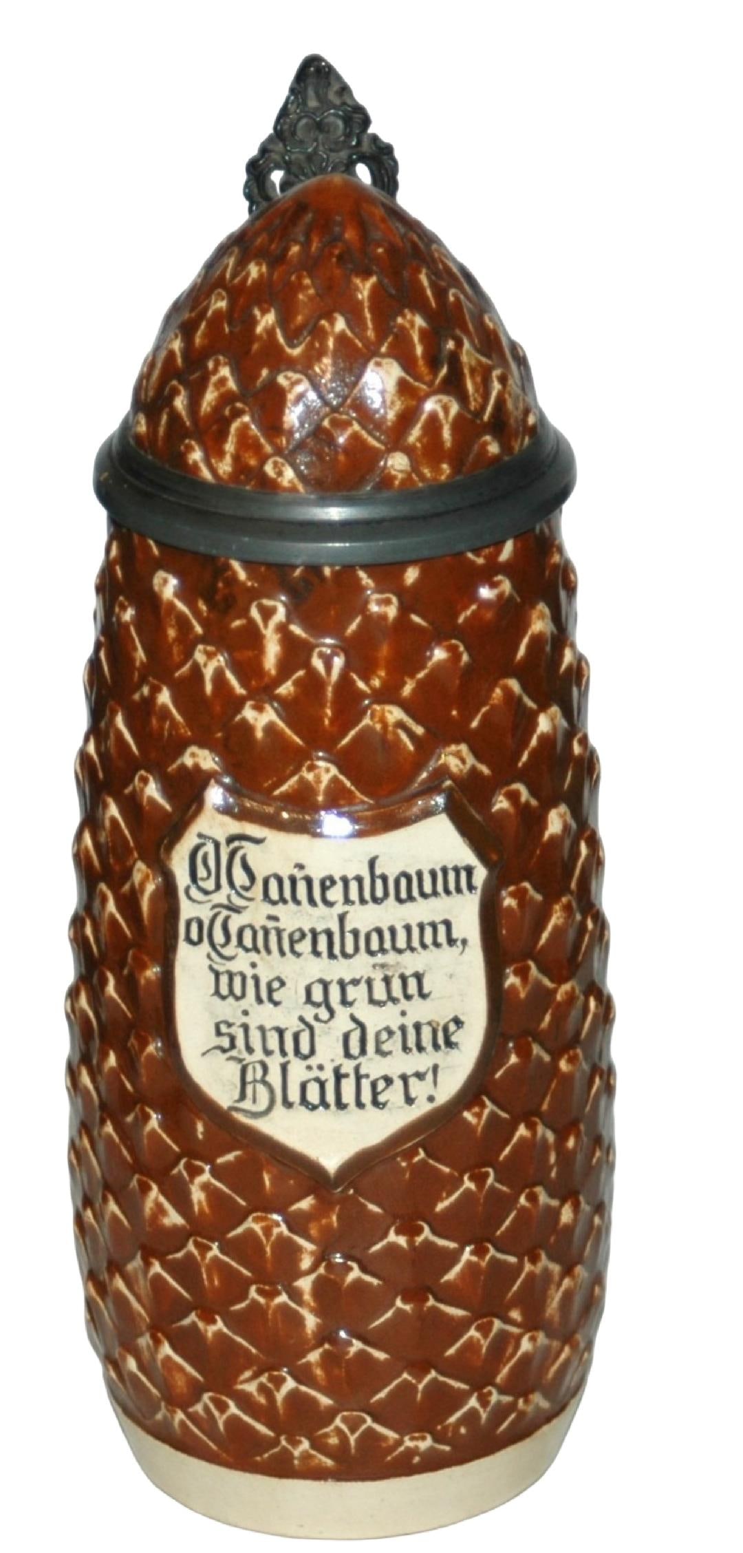 Pine Cone Character Stein w Verse & Inlay Lid (1 of 4)