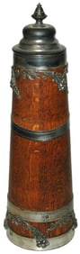 17" St Louis Silver Oak & Floral Relief Stein