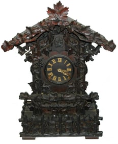 Black Forest Key Wind, Grape & Leaf Cuckoo Clock