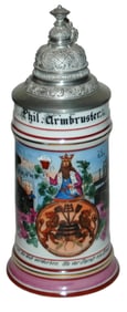 Brewer Occupational Stein w Gambrinus & Brewing