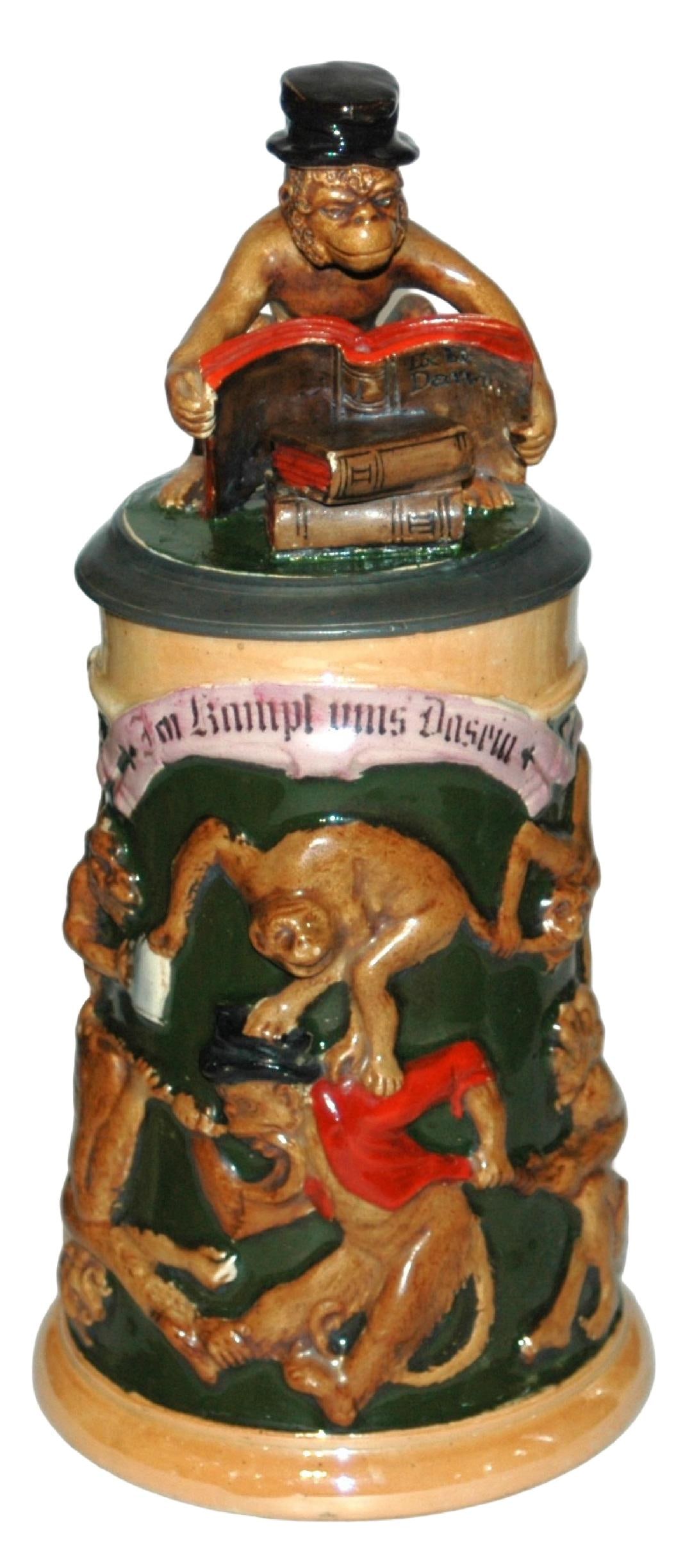 Playing Monkeys w 3D Lid Reading Darwin Book Stein (1 of 5)