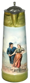 3L Mettlach Couple Seashore & Windmill Stein