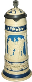 3L Mettlach Musicians & Dancers Relief Stein