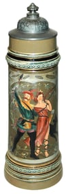 2-1/2L Hunting Couple & Game Animals Stein