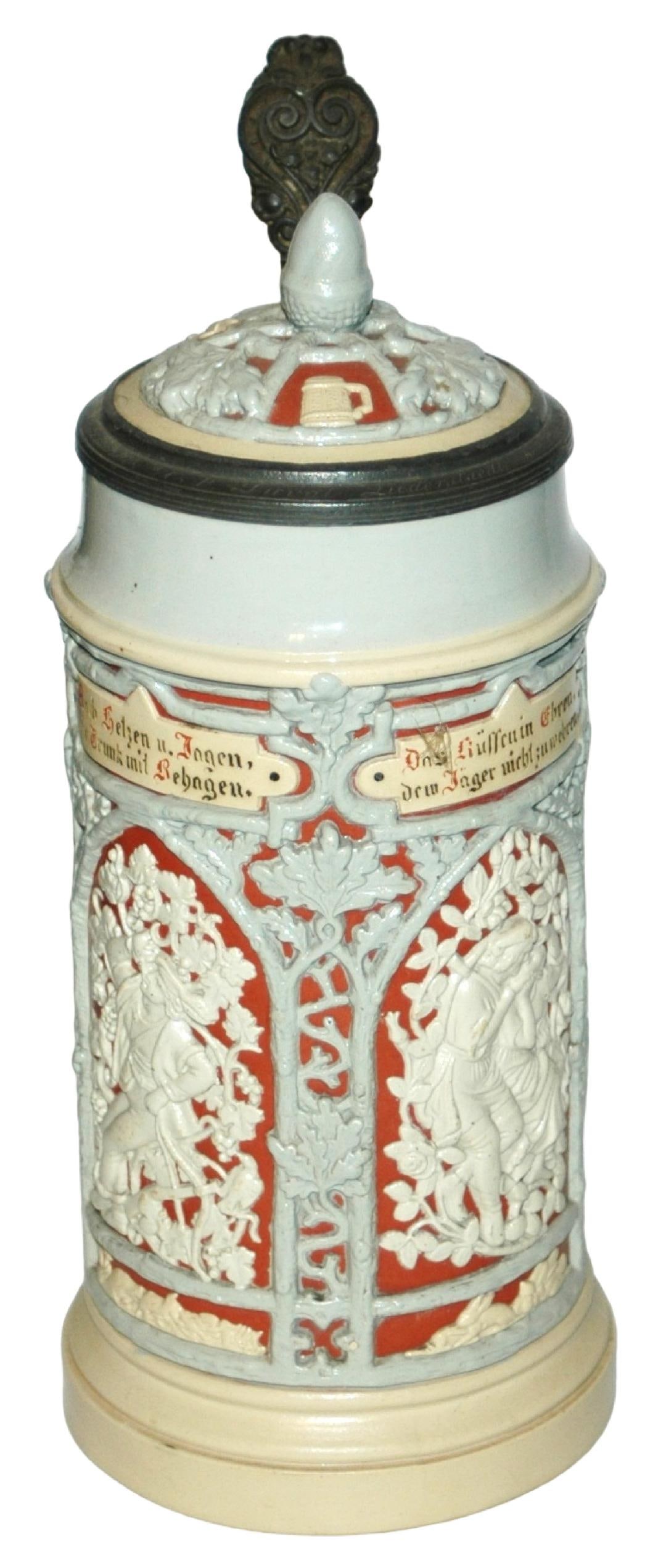 1L Mettlach Stein w Four Hunter & Couple Scenes (1 of 4)