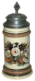 Large Eagle w Target Stein w Fancy Target Lid