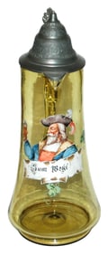 1-1/2L Enamel Landsknecht & Verse Glass Stein
