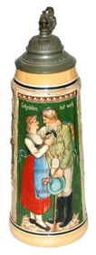 1-1/2L Hiker & Woman Embrace Relief Stein