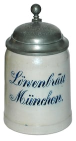 Lowenbrau Munchen Brewery Stein w Matched Logo Lid