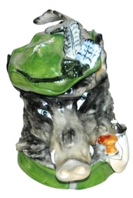 Schierholz Boar wAlpine Hat & Pipe Character Stein