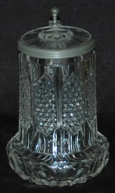 Detailed Sharp Cut Facet Body Glass Stein