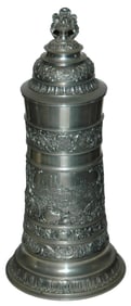 1-1/4L Pewter Scene of Munich Views Stein