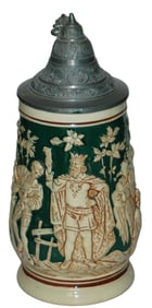 Gambrinus & Drinking Group Stein w Branch Handle