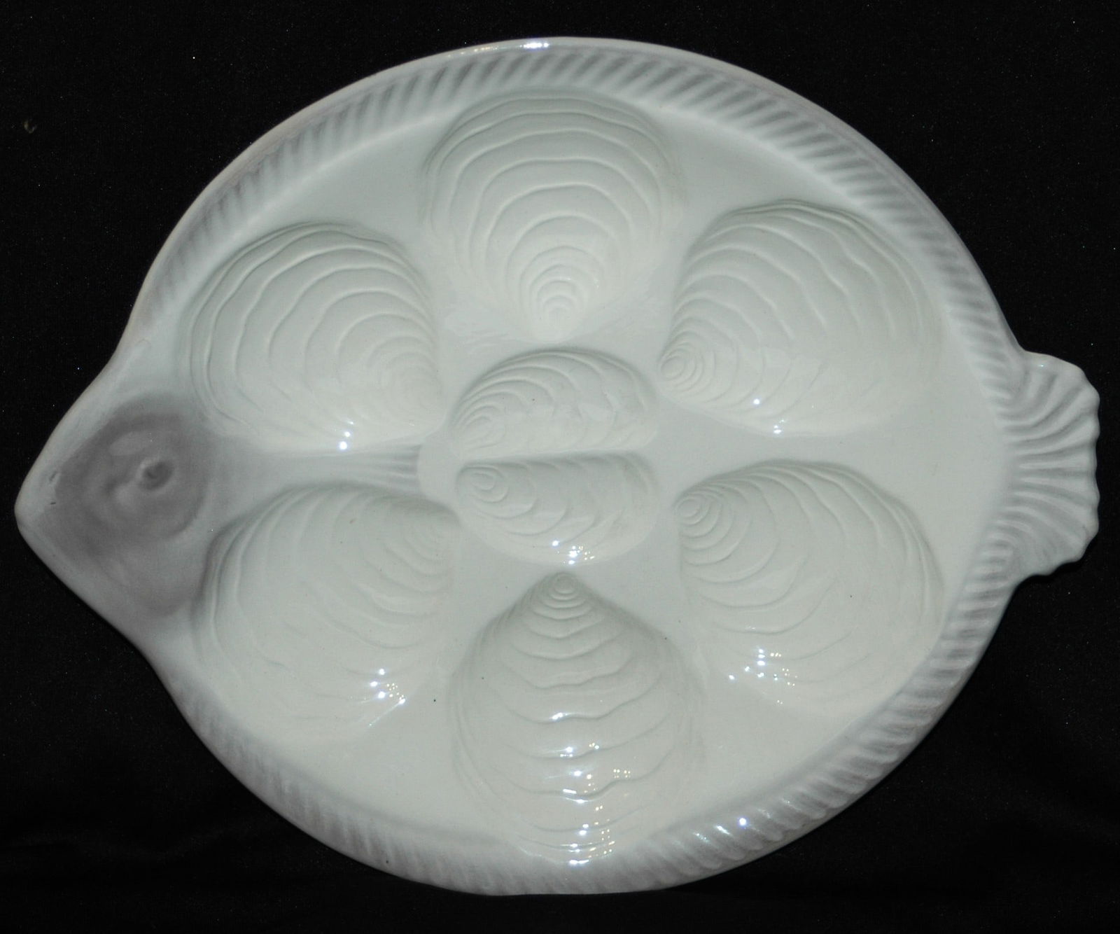 Oyster Plate, German Porcelain in Shape of Fish (1 of 2)