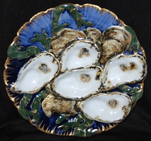 Oyster Plate Haviland, Signed White House & Eagle