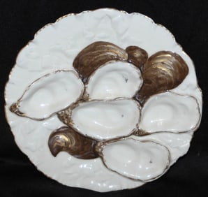 Oyster Plate Haviland Porcelain, 5 Wells