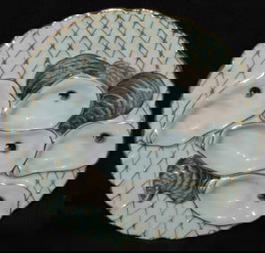 Oyster Plate Porcelain, Shells with 5 Wells
