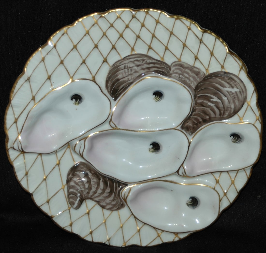 Oyster Plate Porcelain, Shells with 5 Wells (1 of 2)