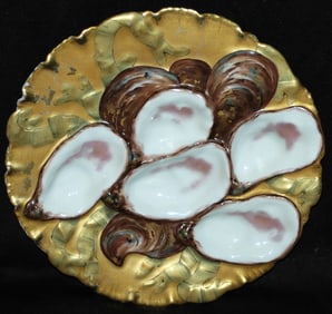 Oyster Plate Haviland Limogues Gilded Design