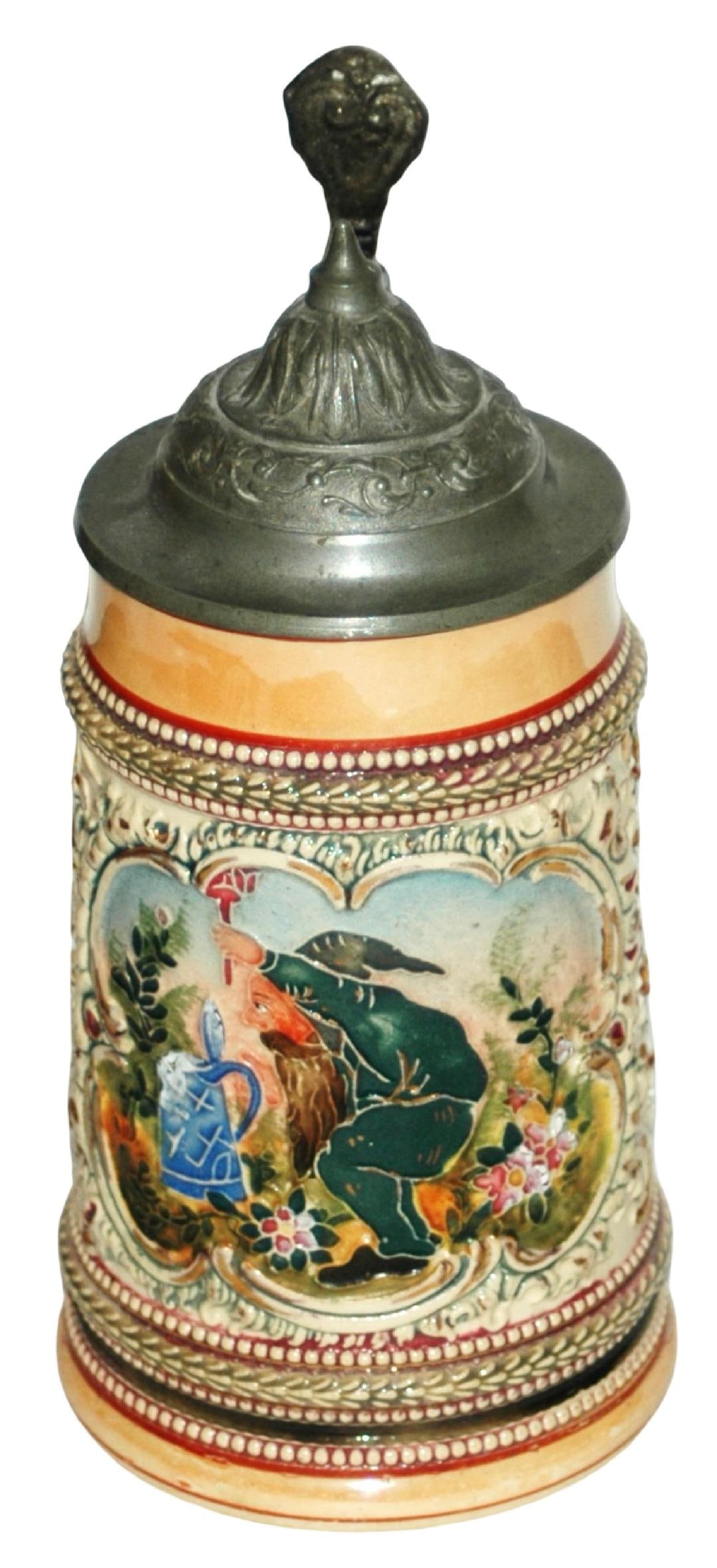 1/4L Diesinger Dwarf w Stein: Pottery Relief 1/4L Diesinger. Dwarf with stein. Mint.