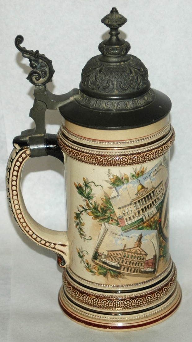 US Eagle & Shield w Boston Building Views Stein - 3