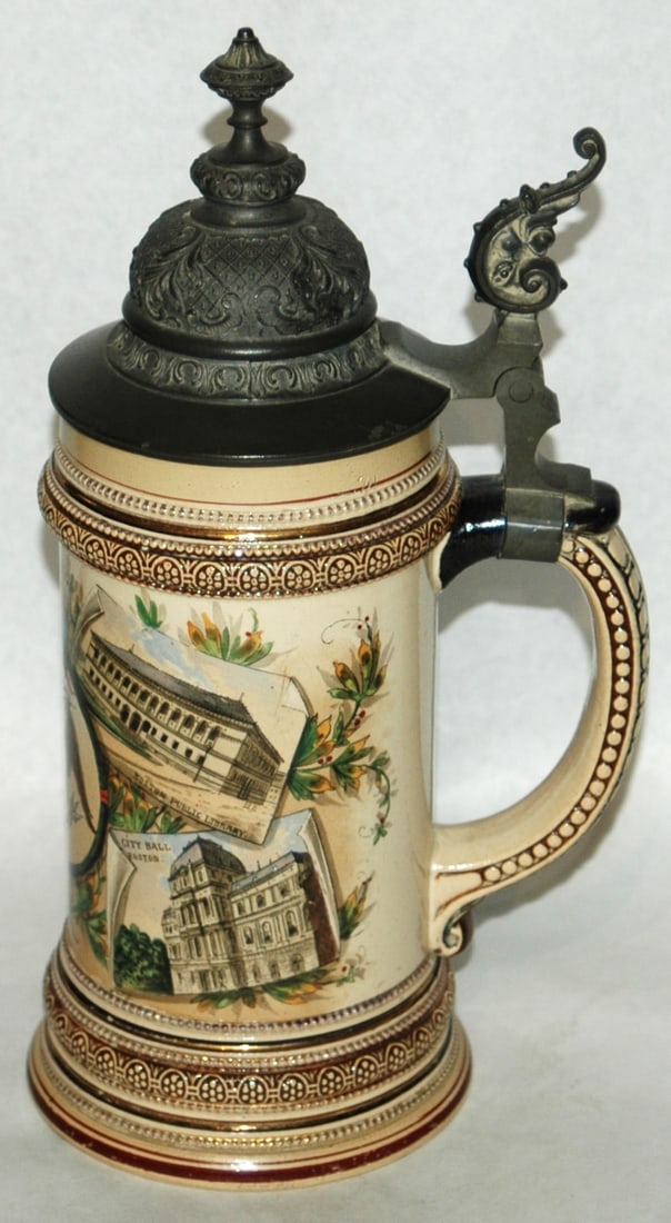 US Eagle & Shield w Boston Building Views Stein - 4