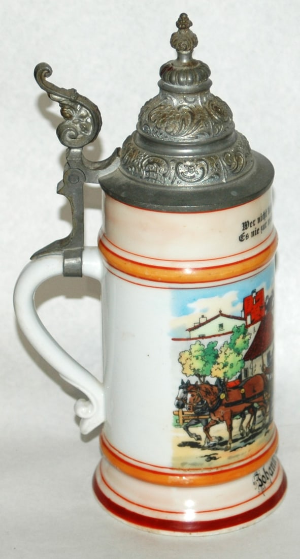 Occupational Wagon Driver Porcelain Stein - 3