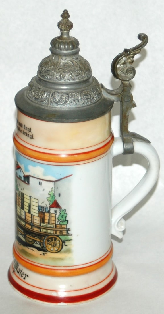Occupational Wagon Driver Porcelain Stein - 4