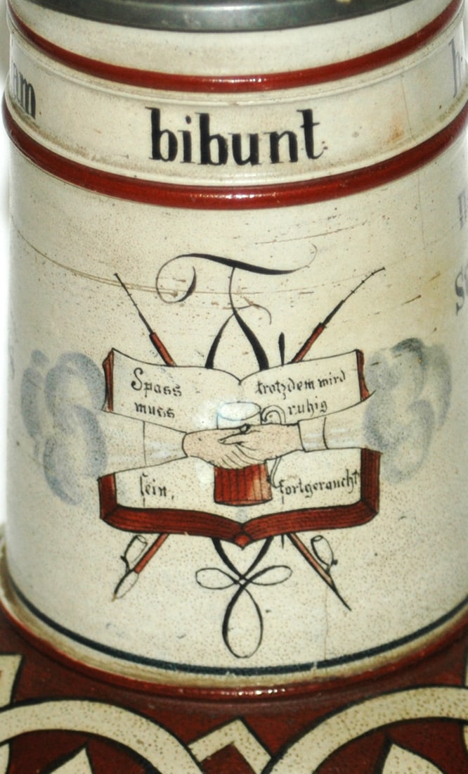 Saeltzer Dueling Fraternal Hand Painted Stein - 2