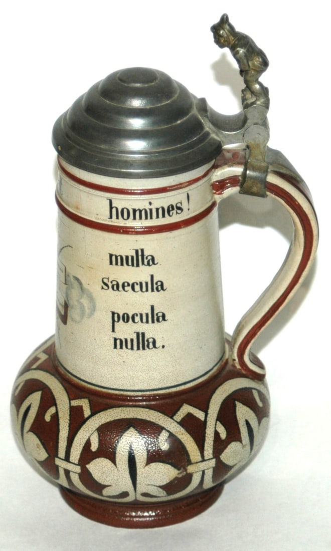 Saeltzer Dueling Fraternal Hand Painted Stein - 4