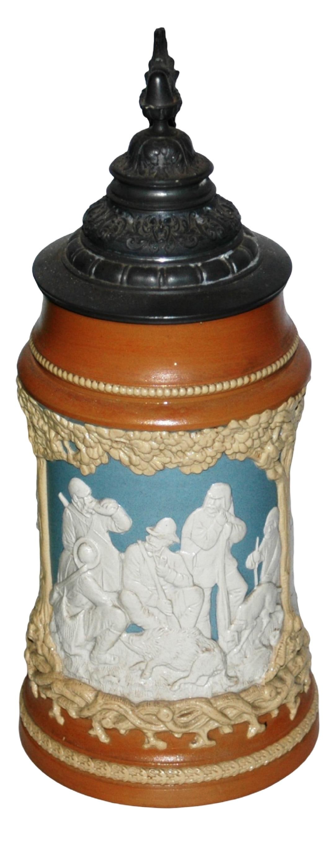 1L Mettlach Three Hunter Panels Stein (1 of 4)