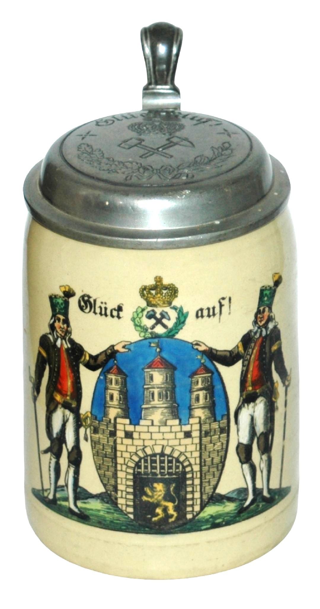 Rare Occupational Mettlach Miners Stein & Lid (1 of 5)