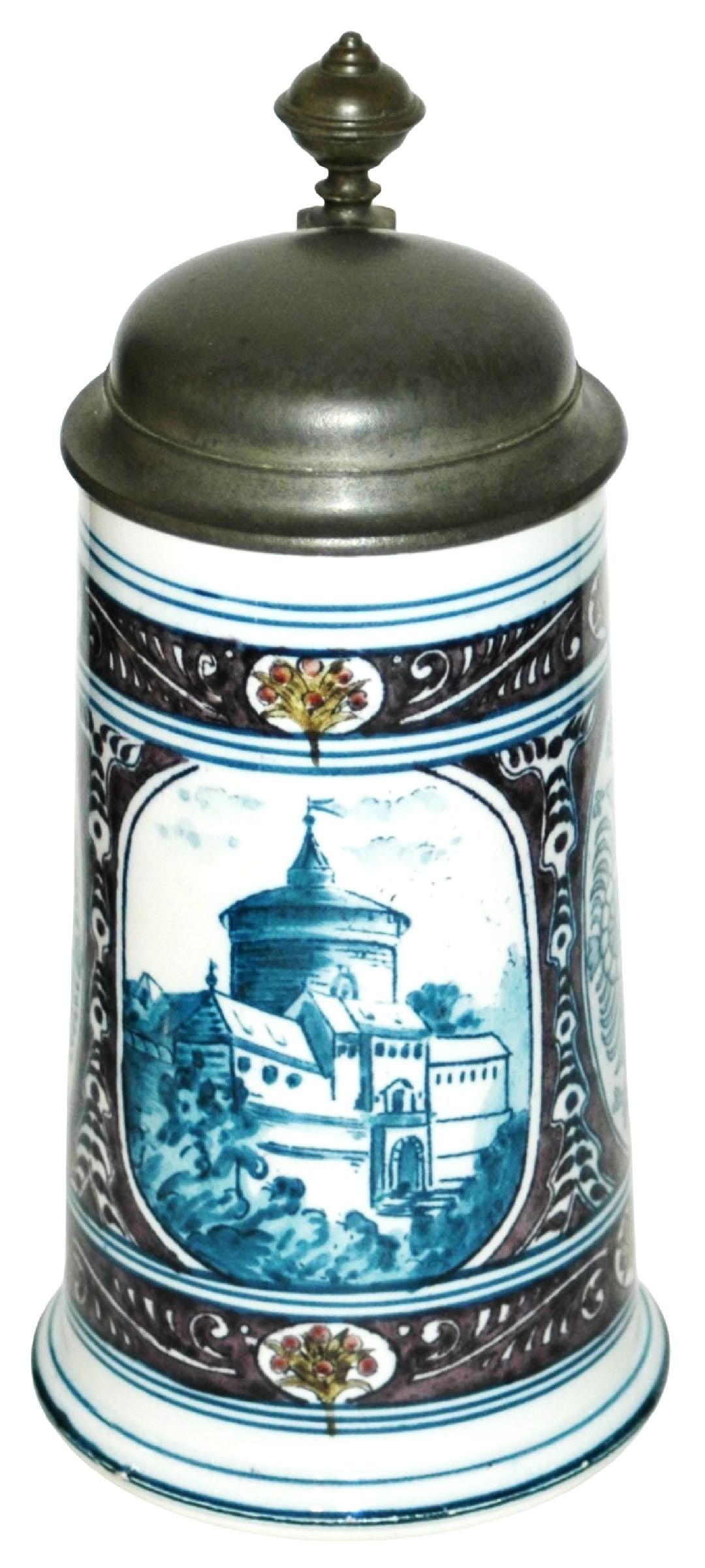Mettlach Faience Nurnberg Tower & Floral Stein (1 of 4)