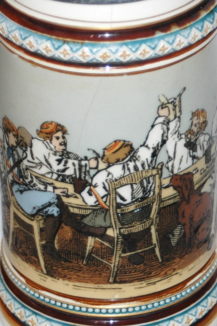 Mettlach Drinking Fraternal Students Stein - 2
