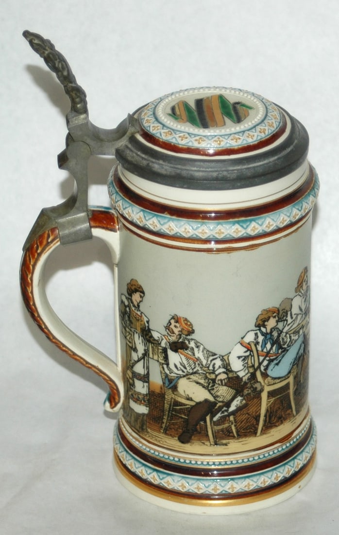 Mettlach Drinking Fraternal Students Stein - 3