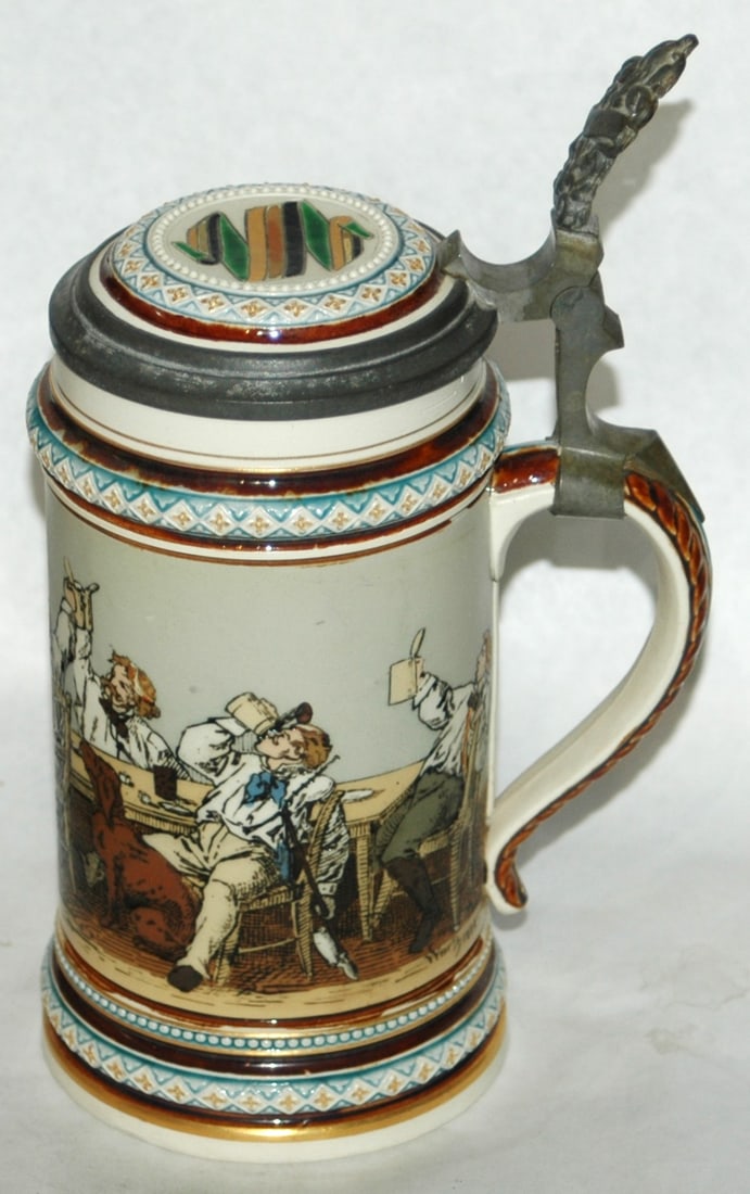 Mettlach Drinking Fraternal Students Stein - 4
