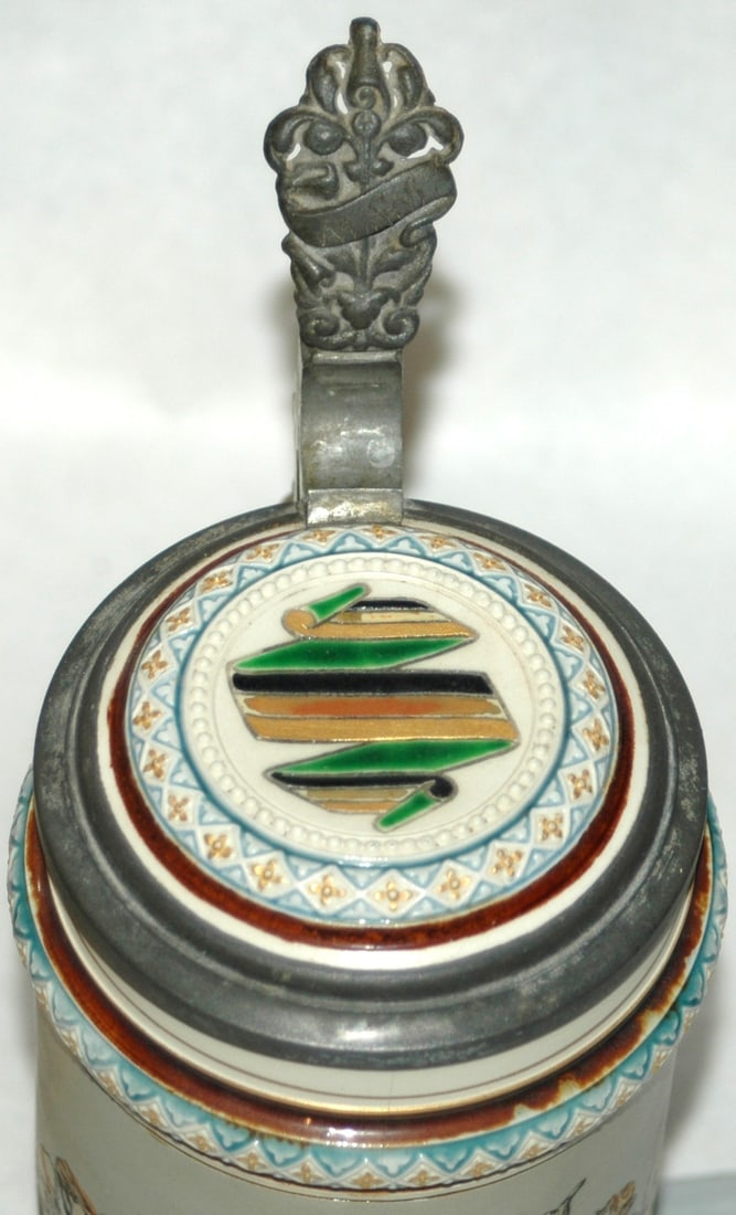 Mettlach Drinking Fraternal Students Stein - 5