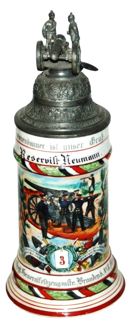Regimental Fuss Art No 3 Stein with Cannon Finial (1 of 4)