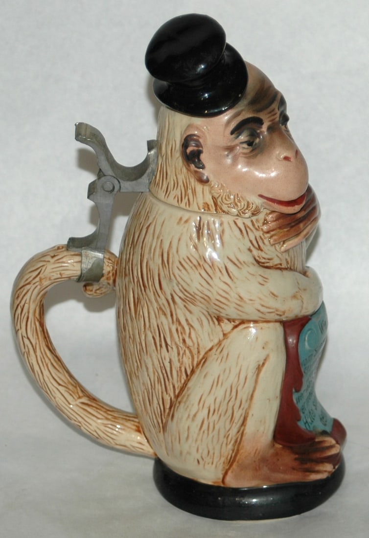 Monkey w Top Hat & Verse Character Stein - 3