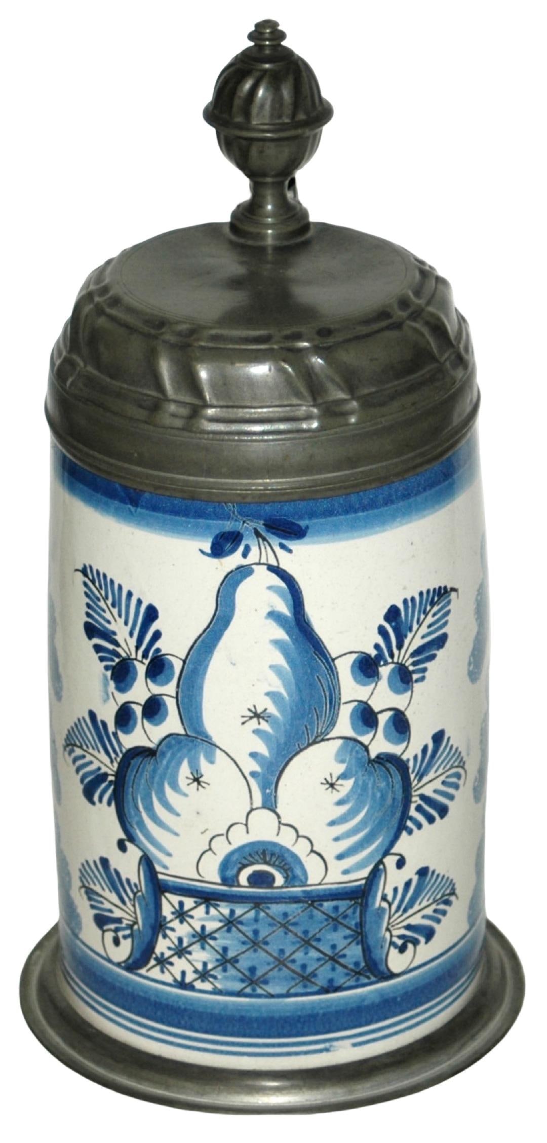 1L Bayreuth Faience Floral Design circa 1750 Stein (1 of 5)