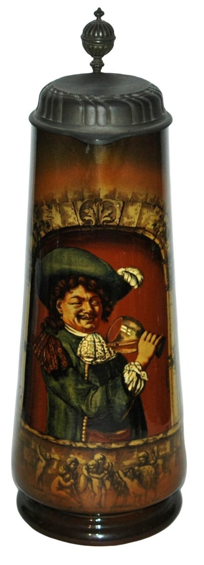 4L Mettlach Rookwood Man Drinks from Goblet Stein (1 of 3)