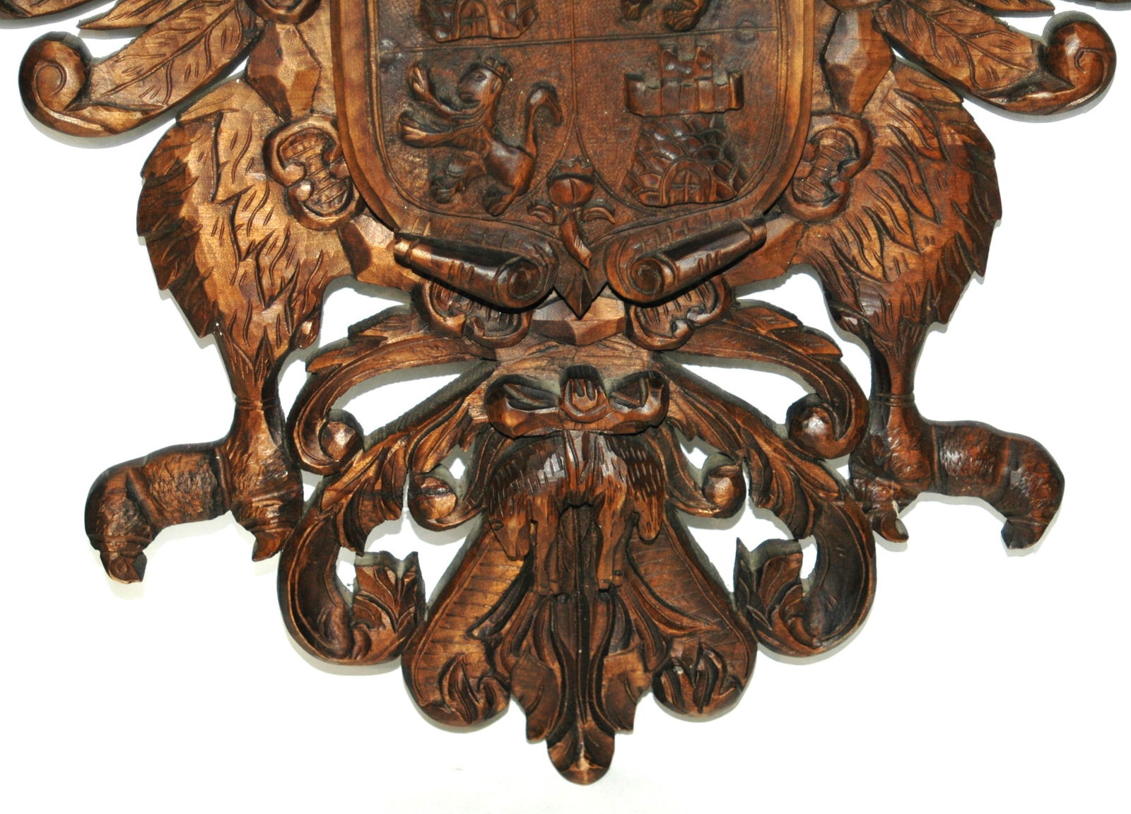 Black Forest 20" Carved Two Headed Eagle Plaque - 4