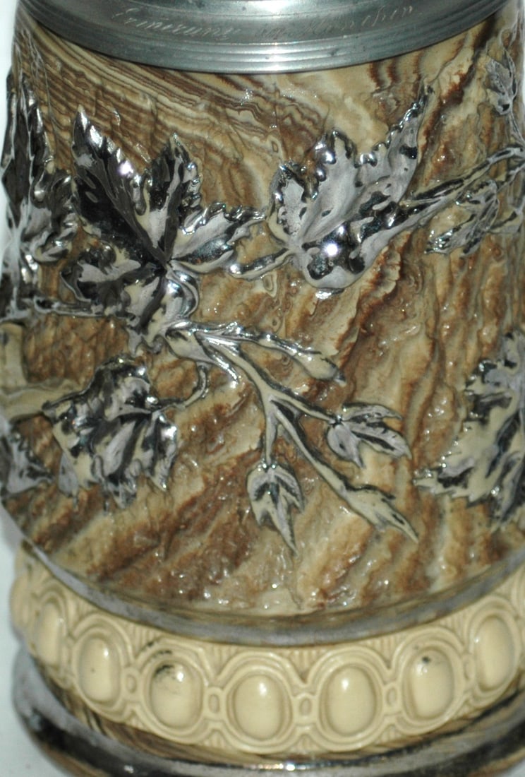 Mettlach Earlyware Tree Trunk Design Stein - 2